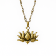 Brass Lotus flower necklace for women, without gold plated, Handmade jewelry